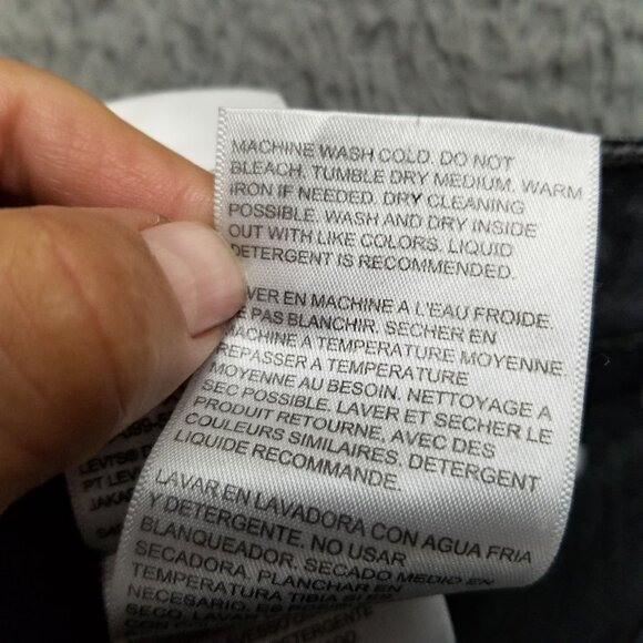 Levis Jeans Womens 29 711 Faded Black Stretch Distressed Low Rise Skinny - Picture 16 of 16